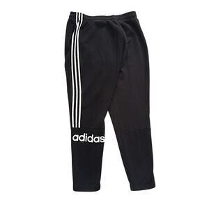 Adidas Essentials Linear Tapered Pants Joggers Mens XL Black White Stripes Logo
